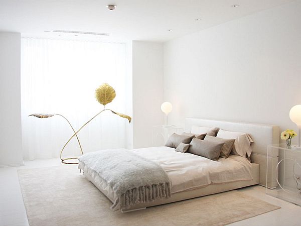 minimalist white bedroom