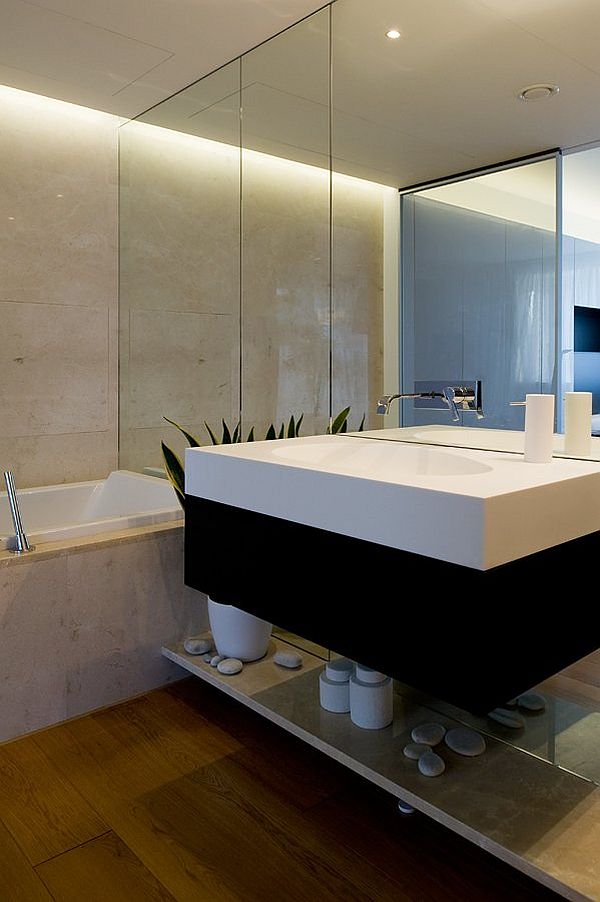 sleek bathroom design