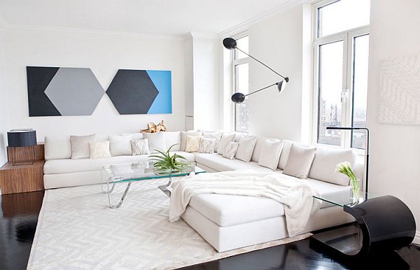 white living room design idea