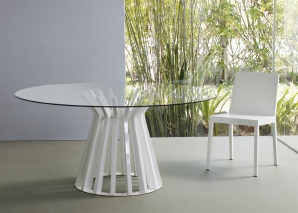 Bennett Dining Table Base in White Lacquer