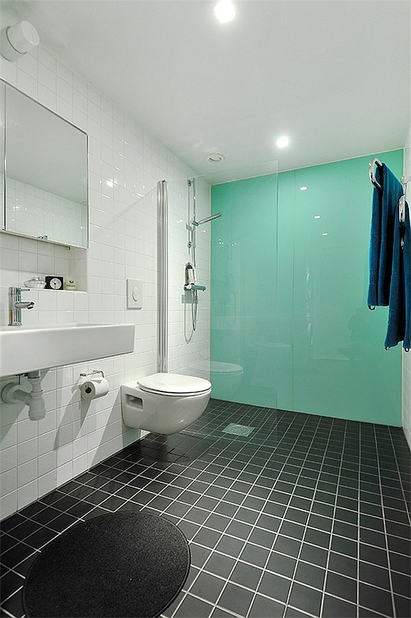 Black & White Contemporary Loft chic bathroom