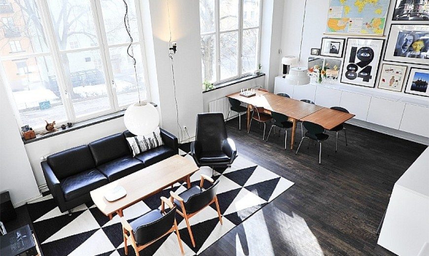 Black & White Contemporary Loft in Stockholm, Sweden