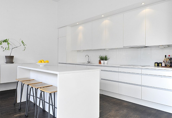 Black-White-Contemporary-Loft-white-kitchen