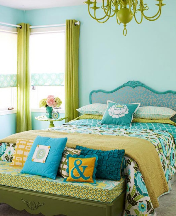 Blue Framed Wallpaper Headboard