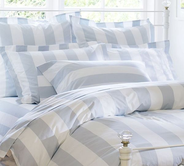 Classic Stripe Duvet Cover & Sham - Porcelain Blue 1