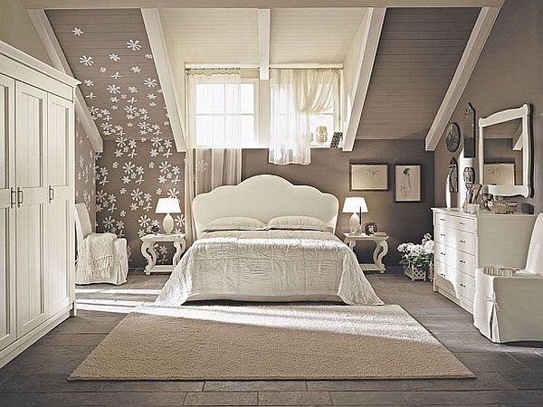 Classic attic bedroom design