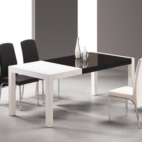 Combi White and Black Lacquer Table