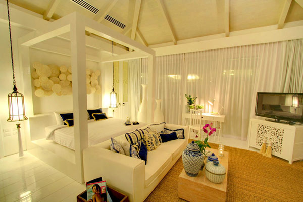 Contemporary Thailand Villa white bedroom luxury design