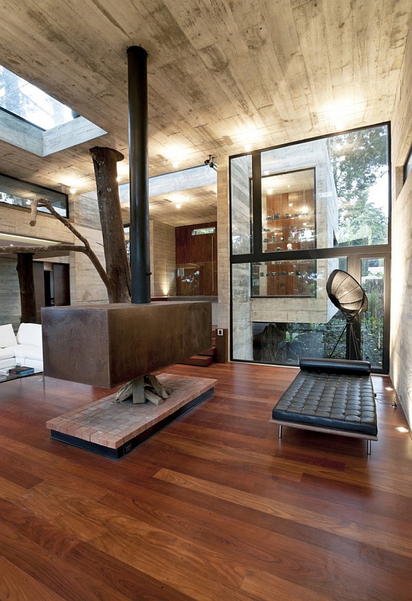 Corallo House by Paz Arquitectura - modern fireplace