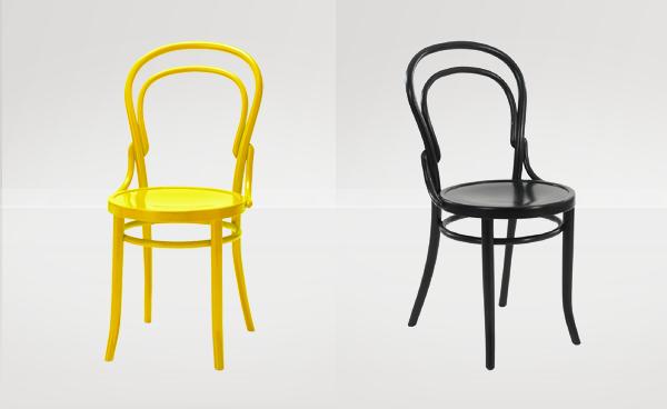 Edgar Bentwood Chairs in Yellow and Black