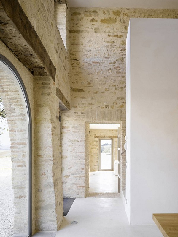 Italian House Renovation stone concrete hallway