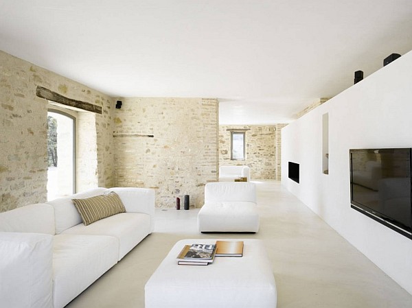 Italian House Renovation white living room design