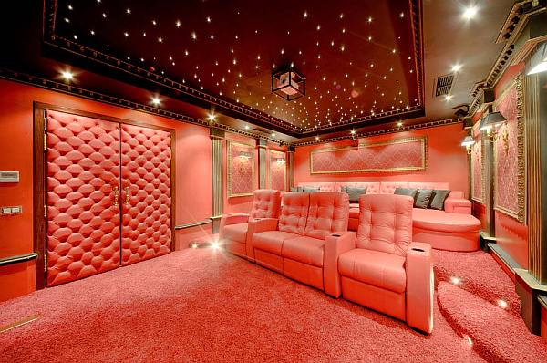Luxury penthouse home theater room