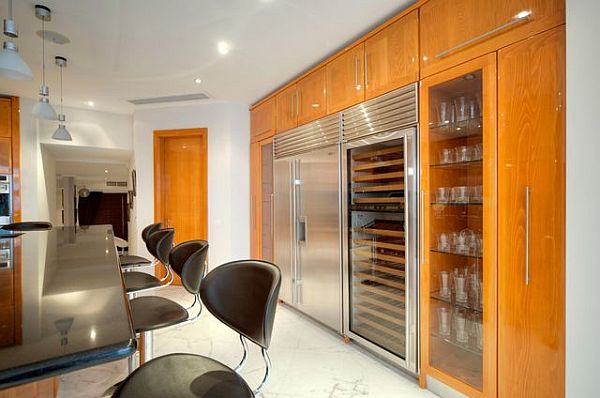 Luxury penthouse kitchen island and luxurious furniture