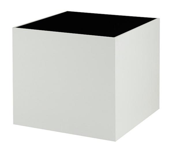 Mot White Lacquer-Black Glass Side Table