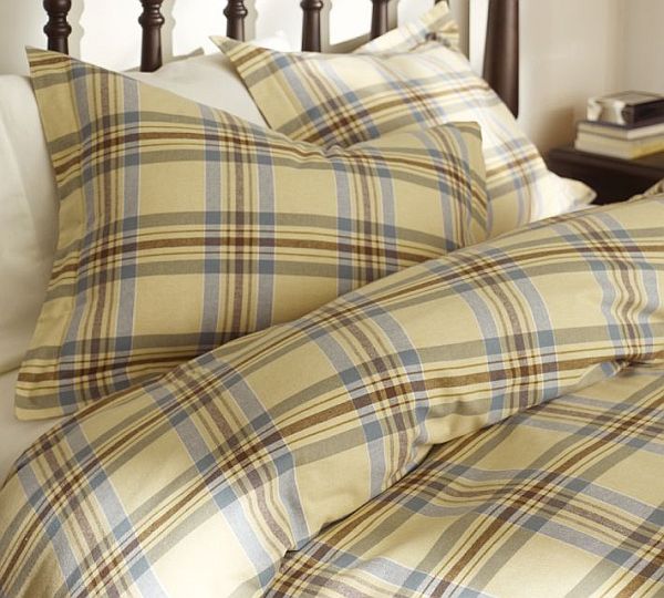 Stratton Plaid Organic Flannel Duvet Cover & Sham 1