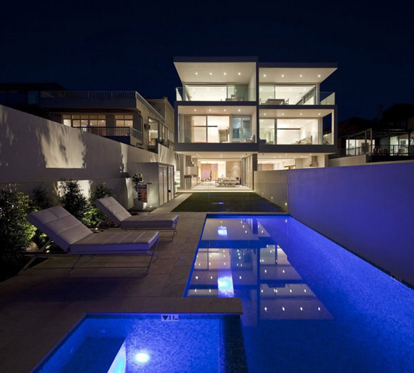 Twin Modern Homes back yard pool