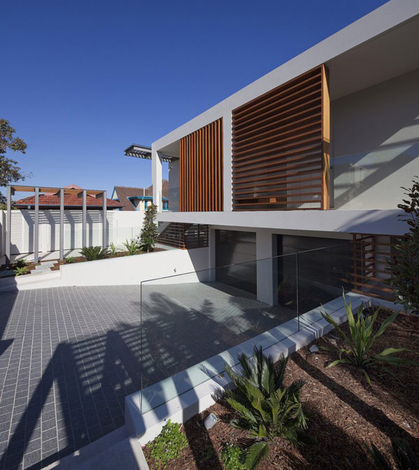 Twin Modern Homes beneath garage