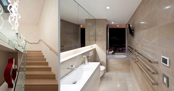 Twin Modern Homes stairs and bathroom