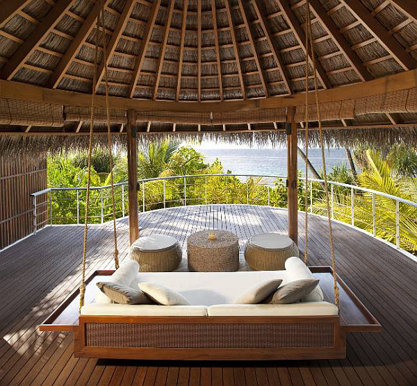 W Retreat and Spa in Maldives luxury patio releaxing spot