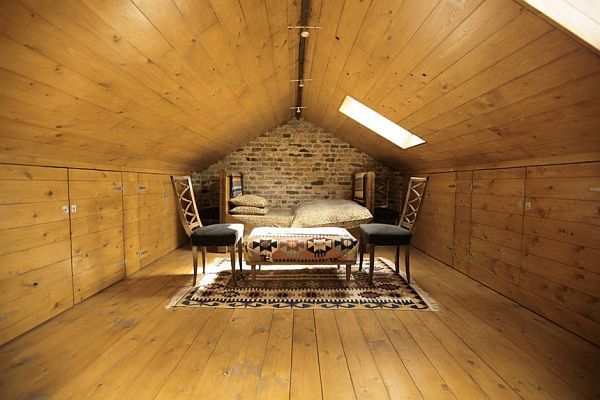 attic bedroom design and chairs