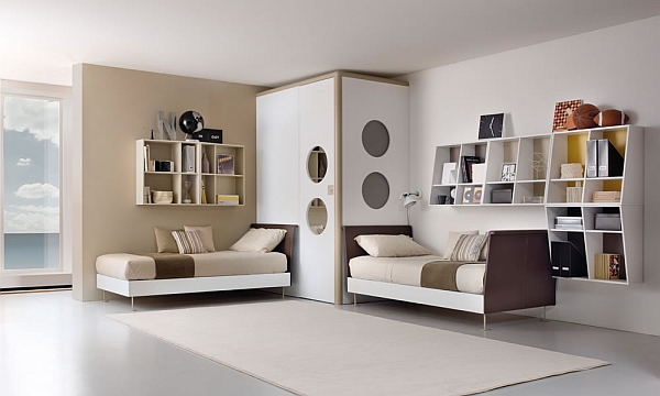 beige modern shared bedroom