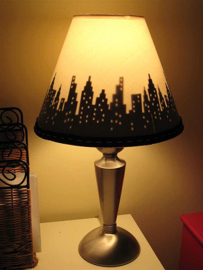 city skyline lampshade