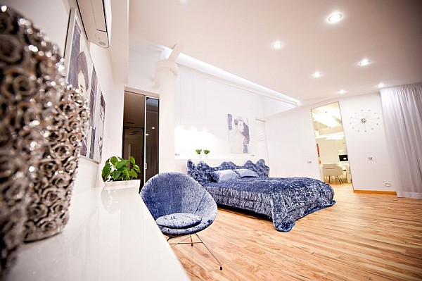 colorful loft apartment fancy bedroom decoration