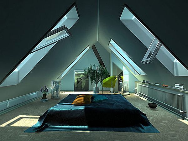 contemporary-attic-bedroom-with-big-windows