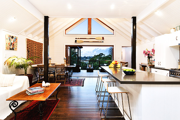 contemporary beach house white interior