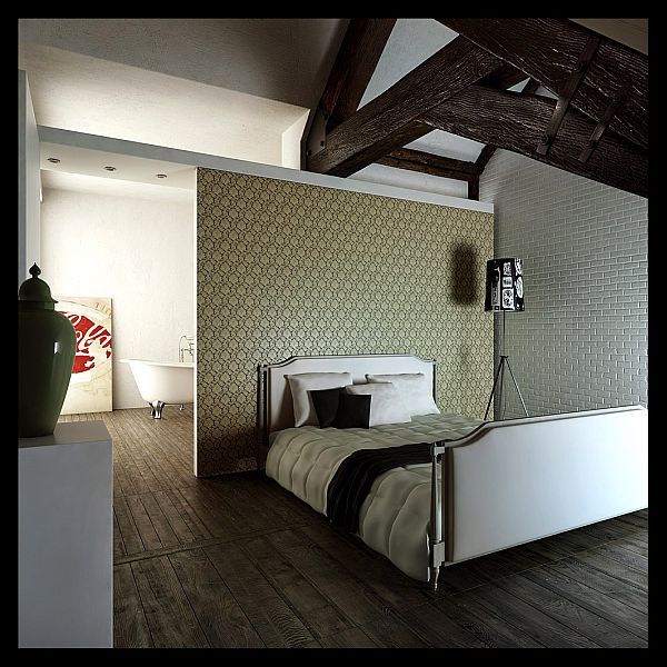 contemporary-bedroom-in-the-attic-design