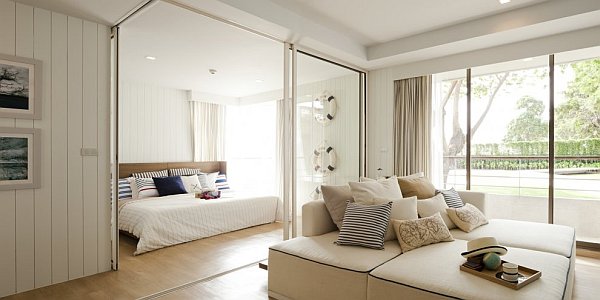 contemporary bedroom with nautical theme