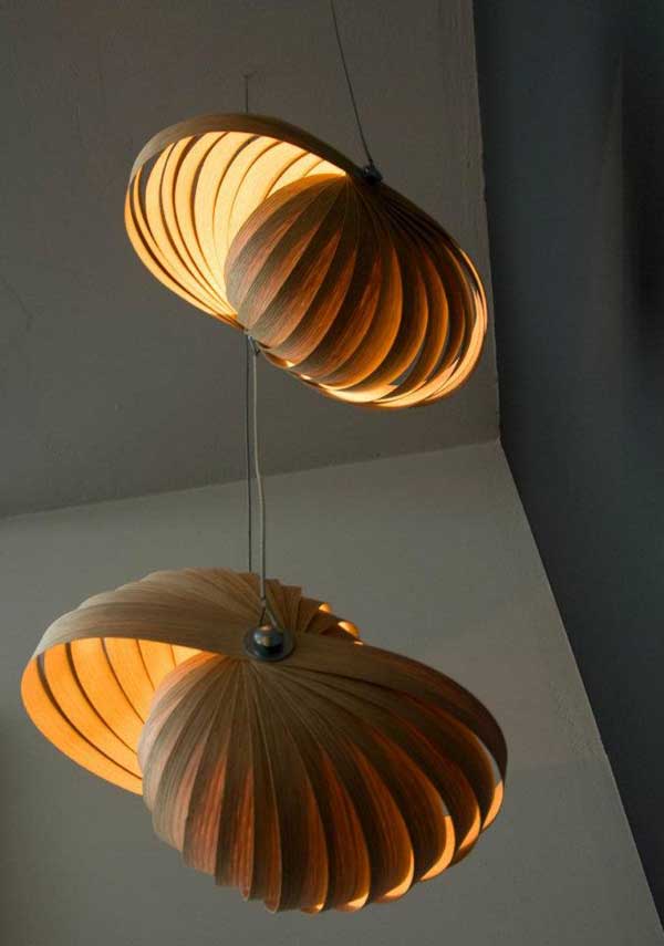 contemporary light appliances made from wood