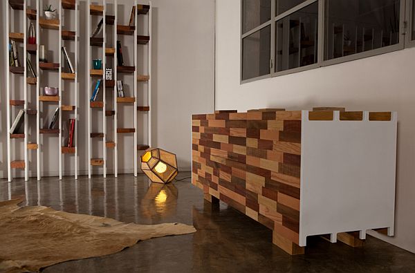 contemporary sideboard design from recycled wood