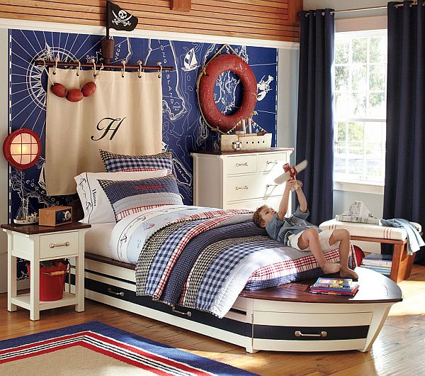 kids bedroom with nautical theme