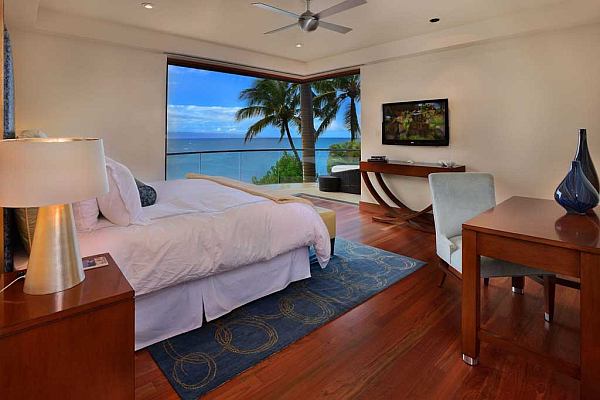 large bedroom with killer ocean views