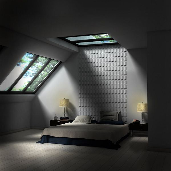 minimalist attic bedroom