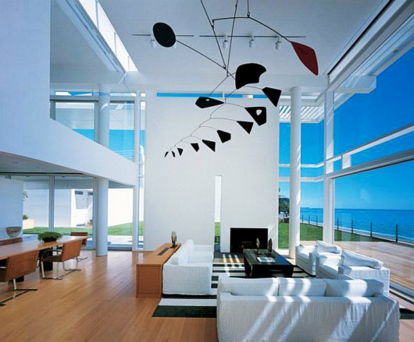 minimalist beach house living interior