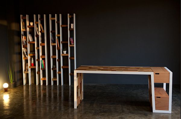 office desk made from recycled wood