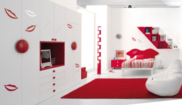 red bedroom accents for kids rooms decorating ideas