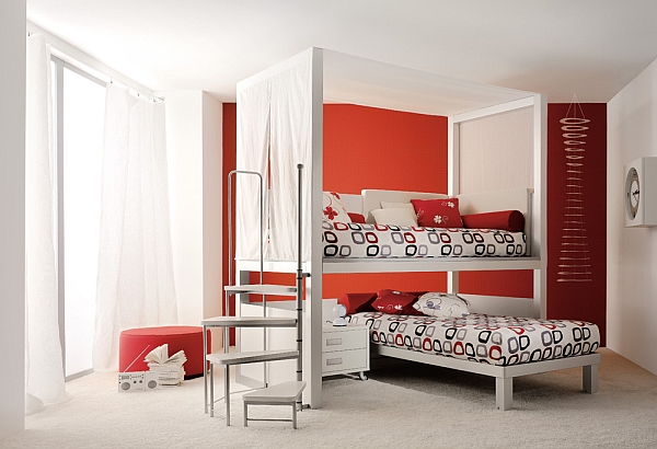 red shared bedroom design ideas