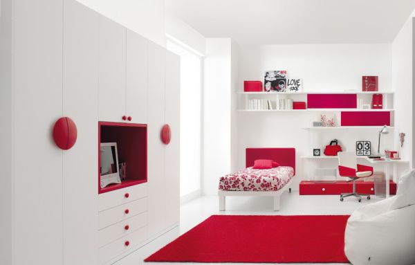 red themed bedroom for kids decorating ideas