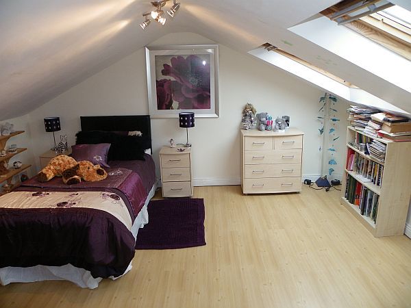 spacious attic bedroom design