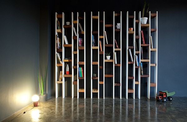 wall mounted bookcase design