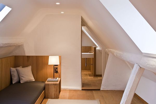 white attic bedroom design