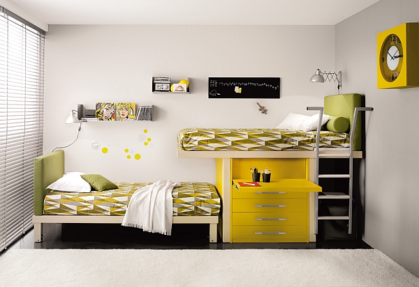 yellow and green Shared Bedroom Styles Ideas