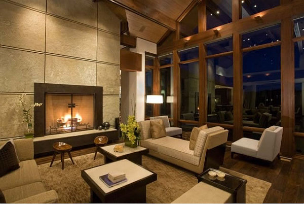 Barker Residence Sun Valley - living room with modern furniture