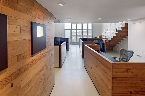 Buck O'Neill Builders Green Offices 3 - reclaimed wood workstations