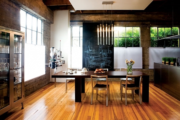 Highly functional dining room with minimalist furnishings