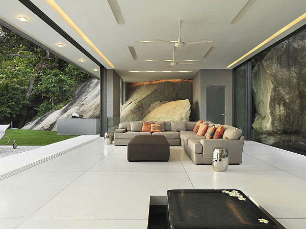 Luxury Villa Amanzi, Phuket, Thailand 5 - amazing living room with sea and pool views